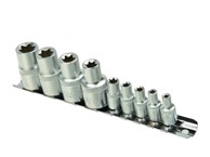 9-dijelni set torx nasadnih ključeva E4-16, 1/4 i 1/2" na geko traci